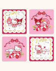 Hello Kitty and Friends Hearts and Ribbons Assorted Mini Note Cards with Stickers