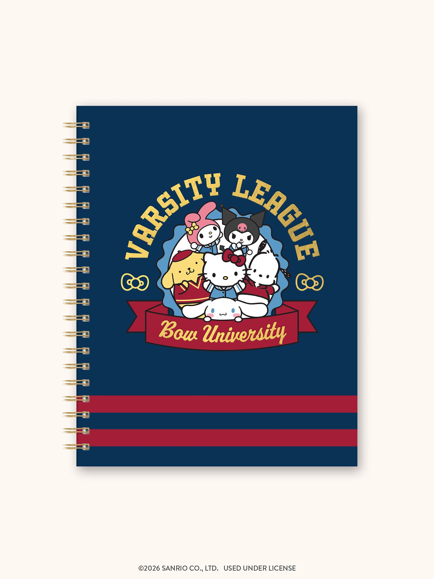 Hello Kitty and Friends Varsity Extra-Large Spiral Notebook with Pocket &amp; Sticker Sheet