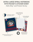 Hello Kitty and Friends Varsity Extra-Large Spiral Notebook with Pocket & Sticker Sheet
