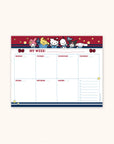 Hello Kitty and Friends Varsity Weekly Desk Pad with Grommets & Stickers