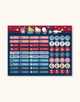 Hello Kitty and Friends Varsity Weekly Desk Pad with Grommets & Stickers