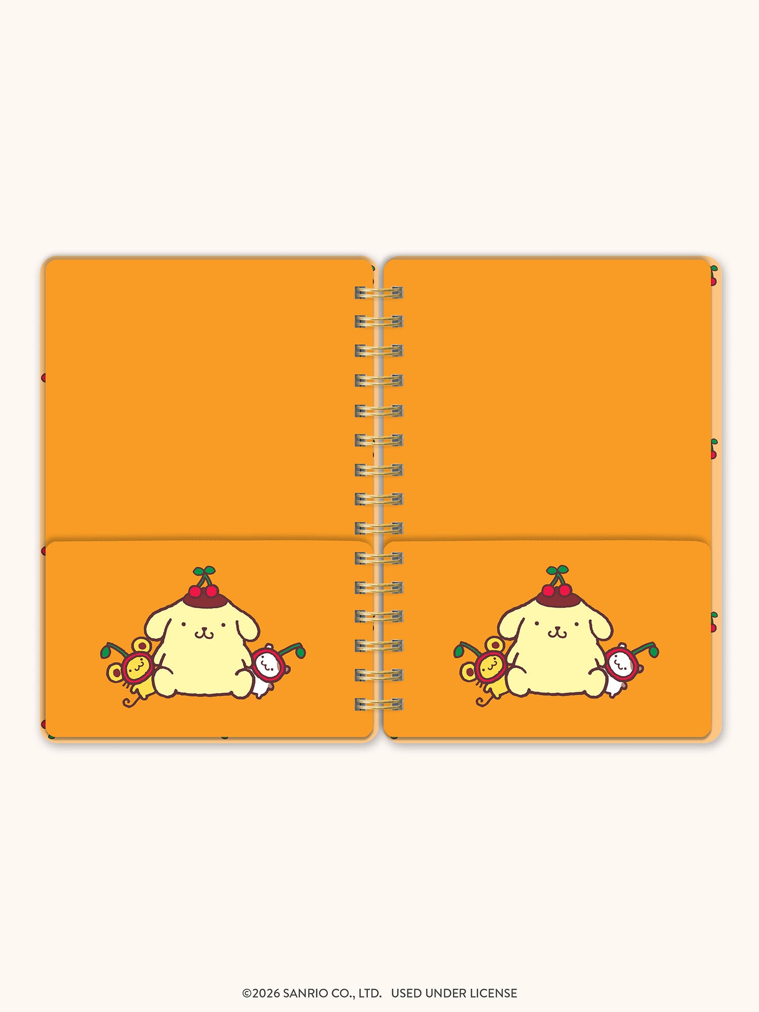 Sanrio Pompompurin Cherry Picnic Agatha Notebook with Pocket &amp; Stickers