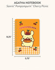 Sanrio Pompompurin Cherry Picnic Agatha Notebook with Pocket & Stickers