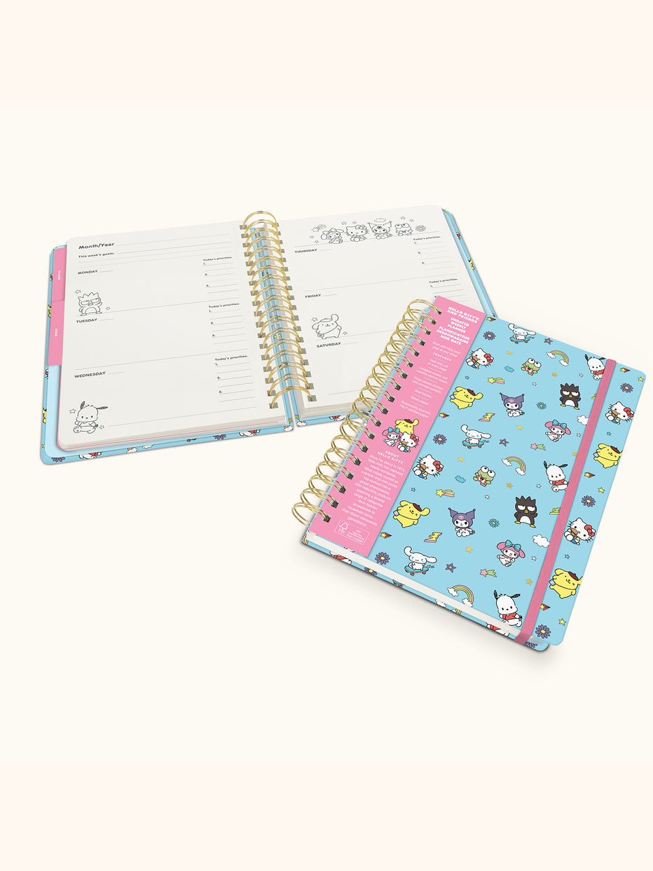 Hello Kitty and Friends College Letters Blue Undated Tri-Tab Planner ...