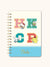 Hello Kitty and Friends College Letters Blue Agatha Notebook with Sticker Sheet