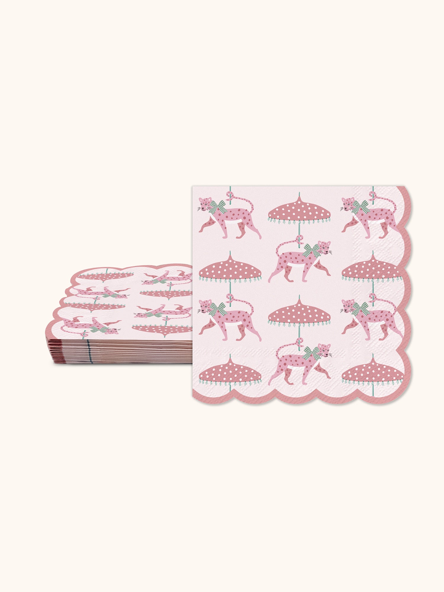 Leopard on Parade Scalloped Beverage Napkins