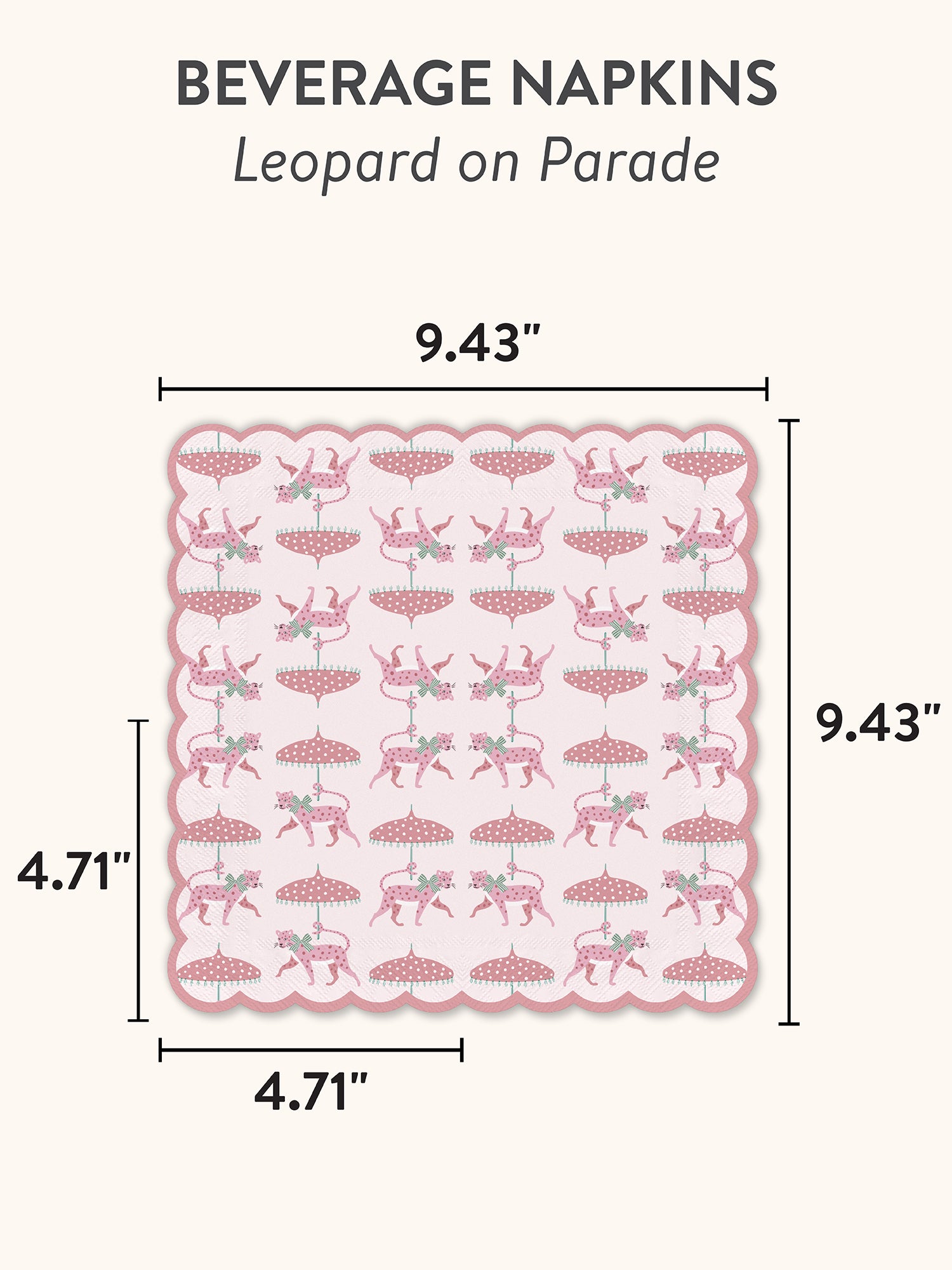 Leopard on Parade Scalloped Beverage Napkins - Thumbnail 5