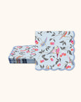 Birds in the Cherry Tree Scalloped Beverage Napkins
