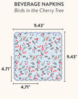 Birds in the Cherry Tree Scalloped Beverage Napkins