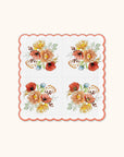 Autumn Bloom Scalloped Beverage Napkin