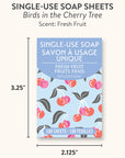 Birds in the Cherry Tree Single-Use Soap Sheets