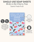Birds in the Cherry Tree Single-Use Soap Sheets