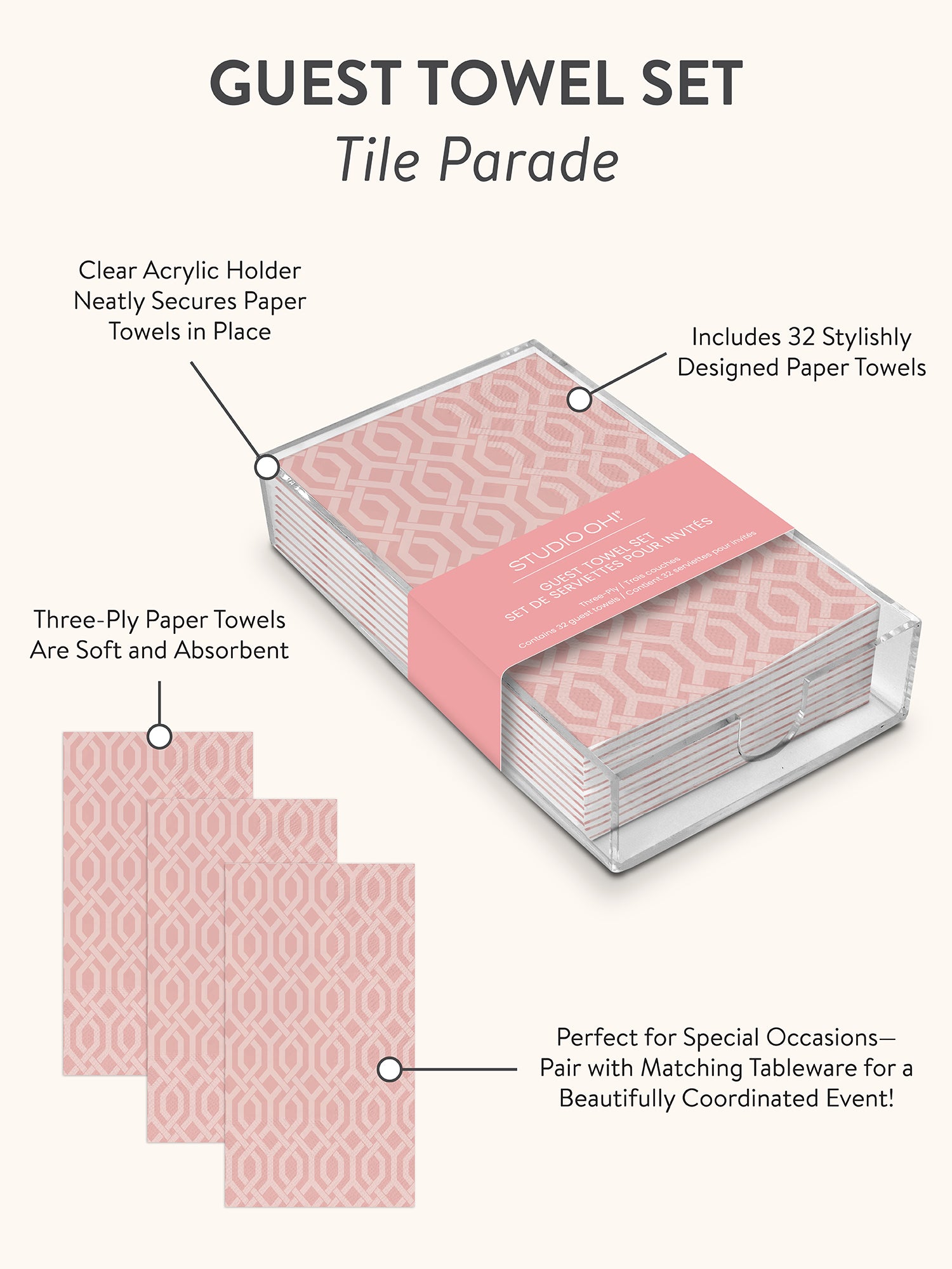 Tile Parade Guest Towels - Thumbnail 4