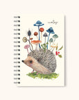 Hedgehog with Mushrooms Medium Spiral Notebook