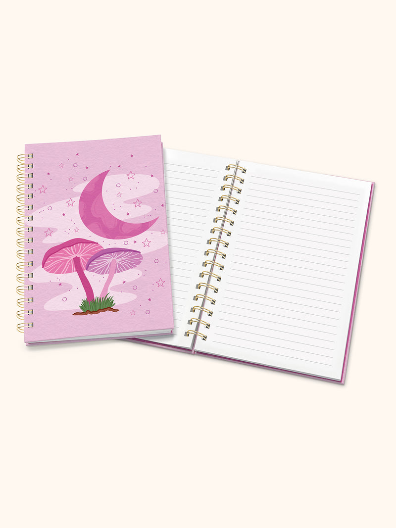 Moonlit Mushrooms Medium Spiral Notebook
