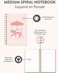 Leopard on Parade Medium Spiral Notebook