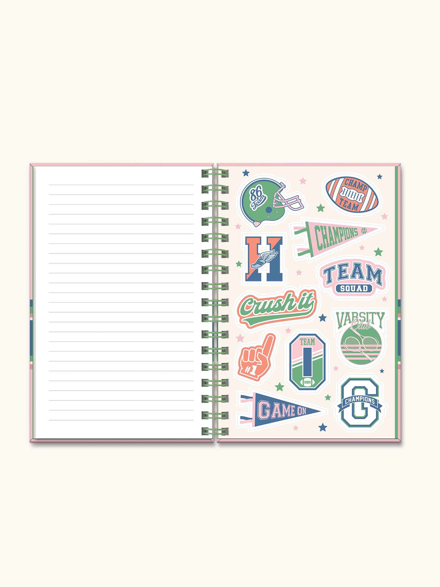 Game Day Medium Spiral Notebook with Enamel Charm