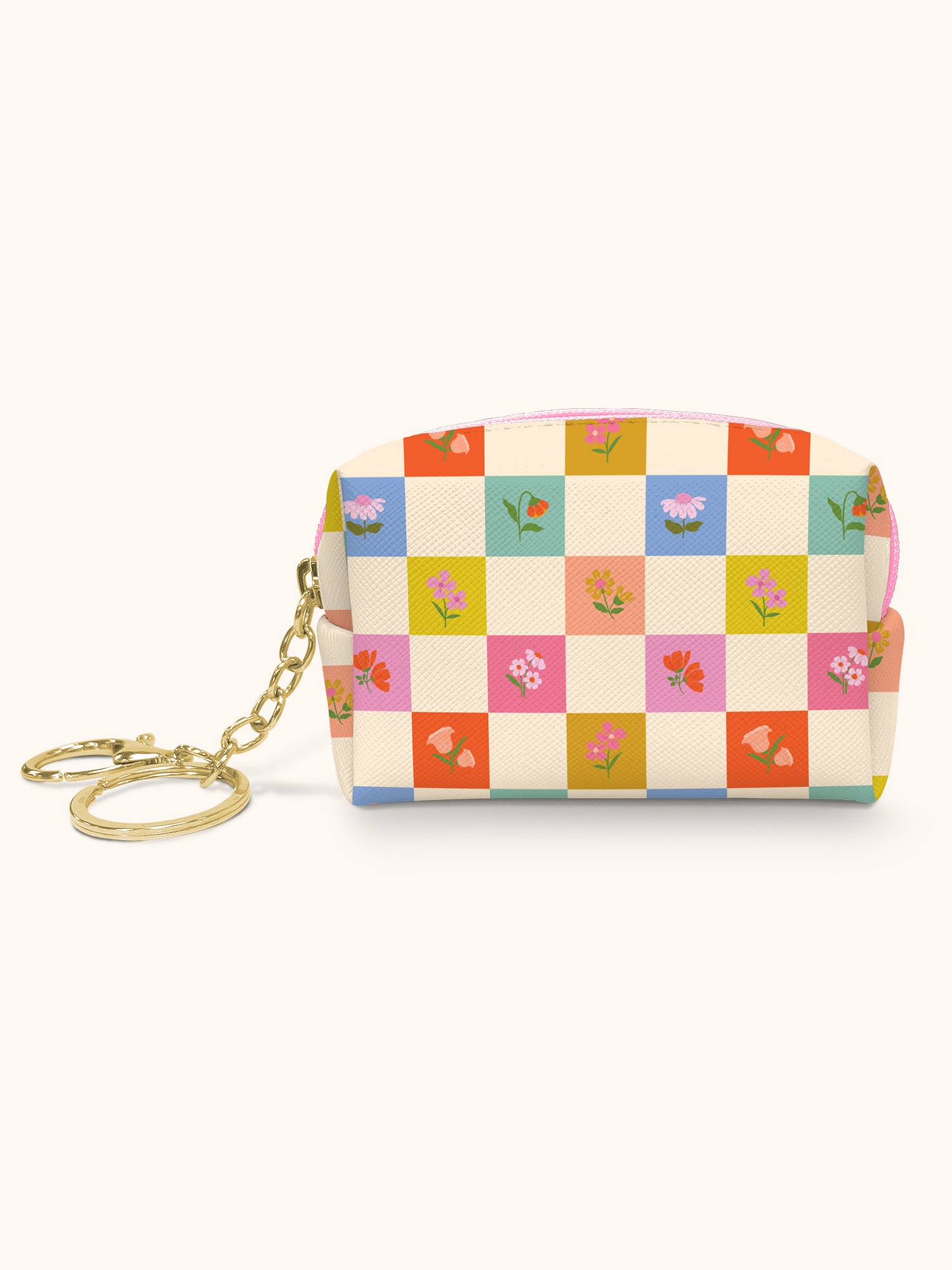 Checkerboard Blooms Key Chain Pouch – Studio Oh!