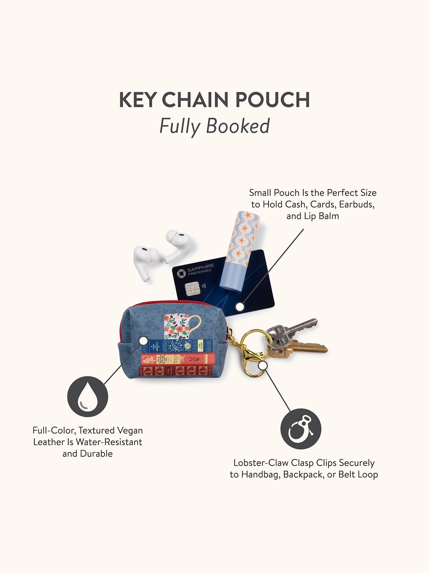 Fully Booked Key Chain Pouch – Studio Oh!