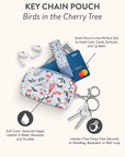 Birds in the Cherry Tree Key Chain Pouch