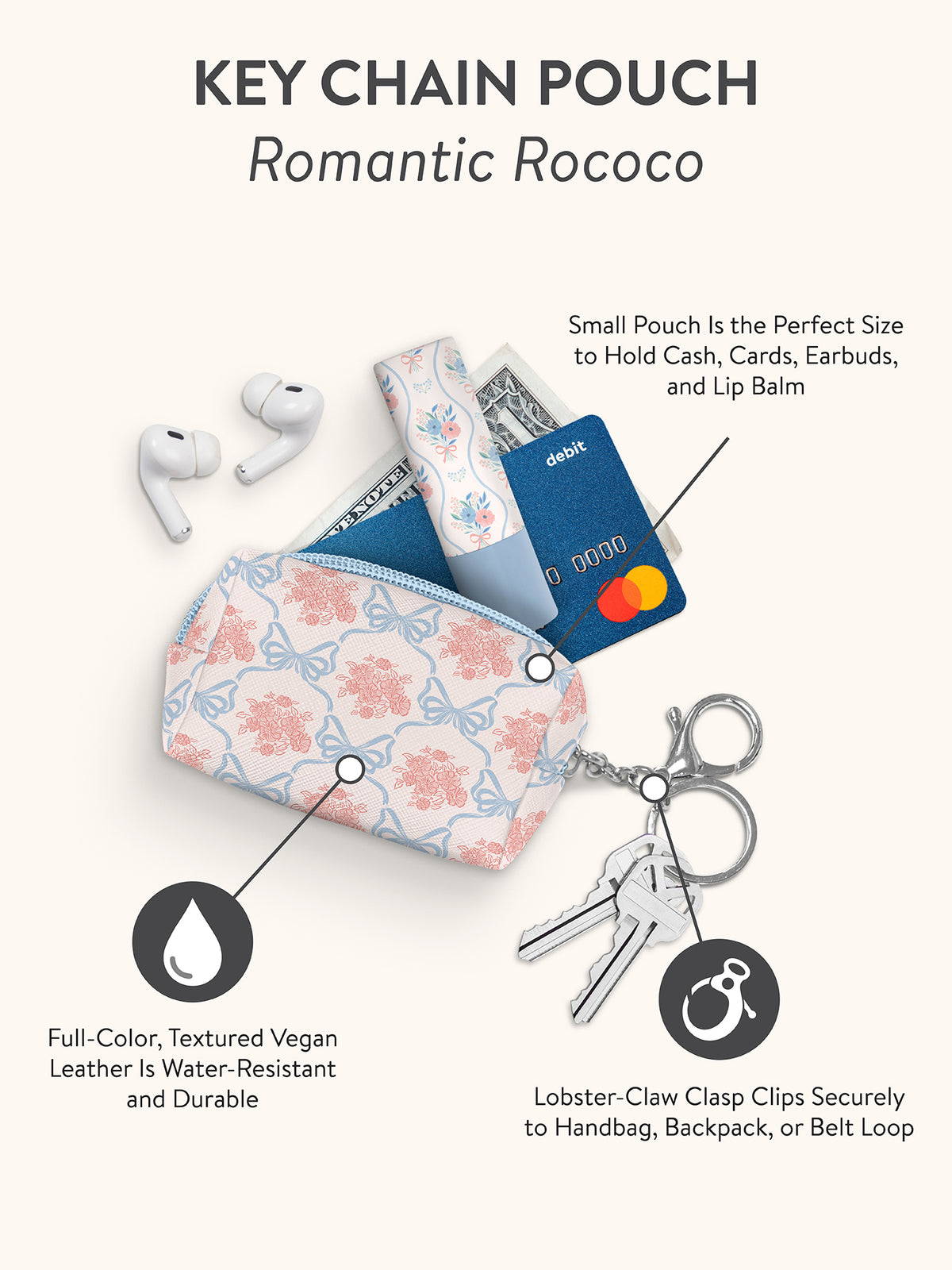 Rohee Keychain Romantic Rococo Key Chain Pouch – Studio Oh!