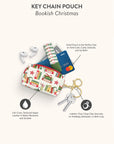 Bookish Christmas Key Chain Pouch