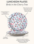Birds in the Cherry Tree Scalloped Lunch Plates