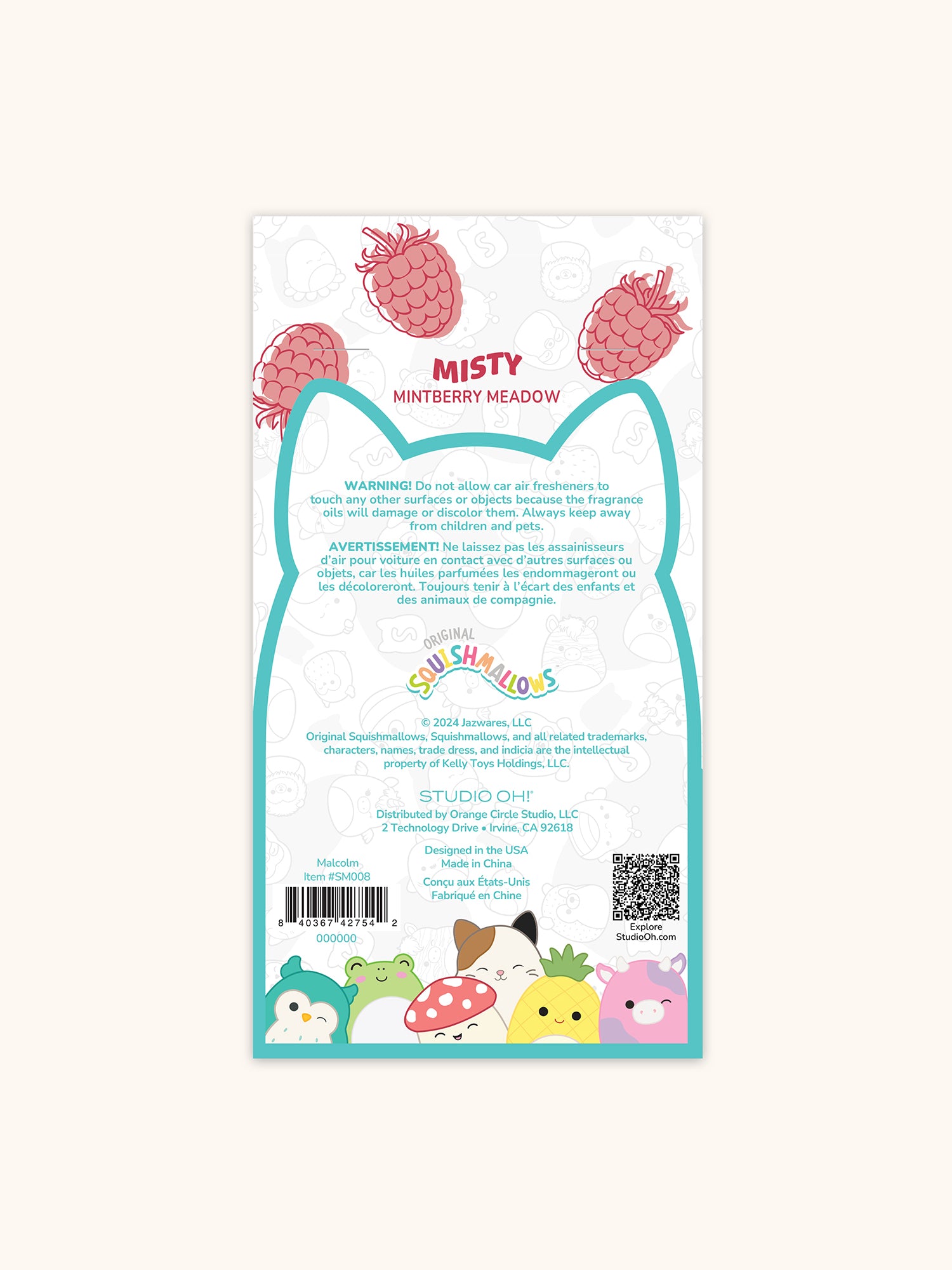 Squishmallows Malcom Car Air Fresheners - Misty Mintberry Meadow