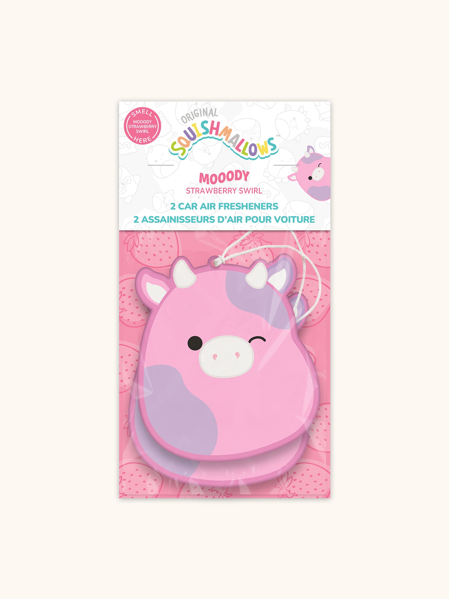 Squishmallows Patty Car Air Fresheners - Mooody Strawberry Swirl