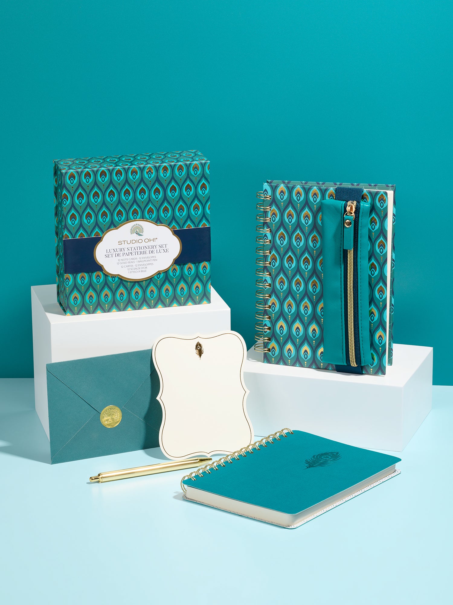 Cascading Plumes Luxury Stationery Set