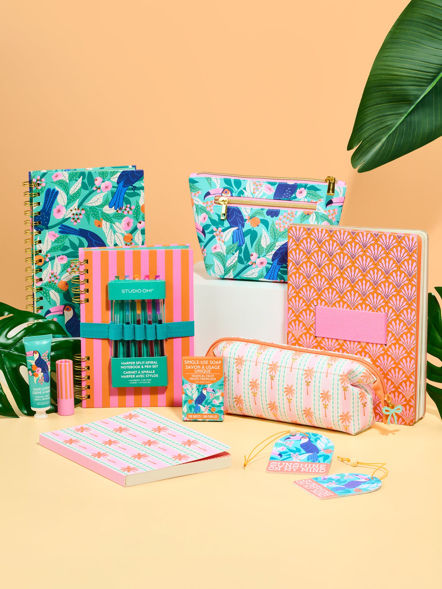 Cabana Stripes Harper Split-Spiral Notebook &amp; Pen Set