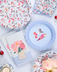 Birds in the Cherry Tree Scalloped Beverage Napkins
