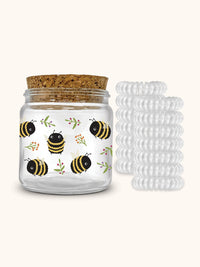 Buzzy Bees Spiral Hair Ties In Decorative Jar