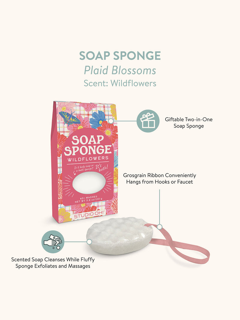 Plaid Blossoms Soap Sponge