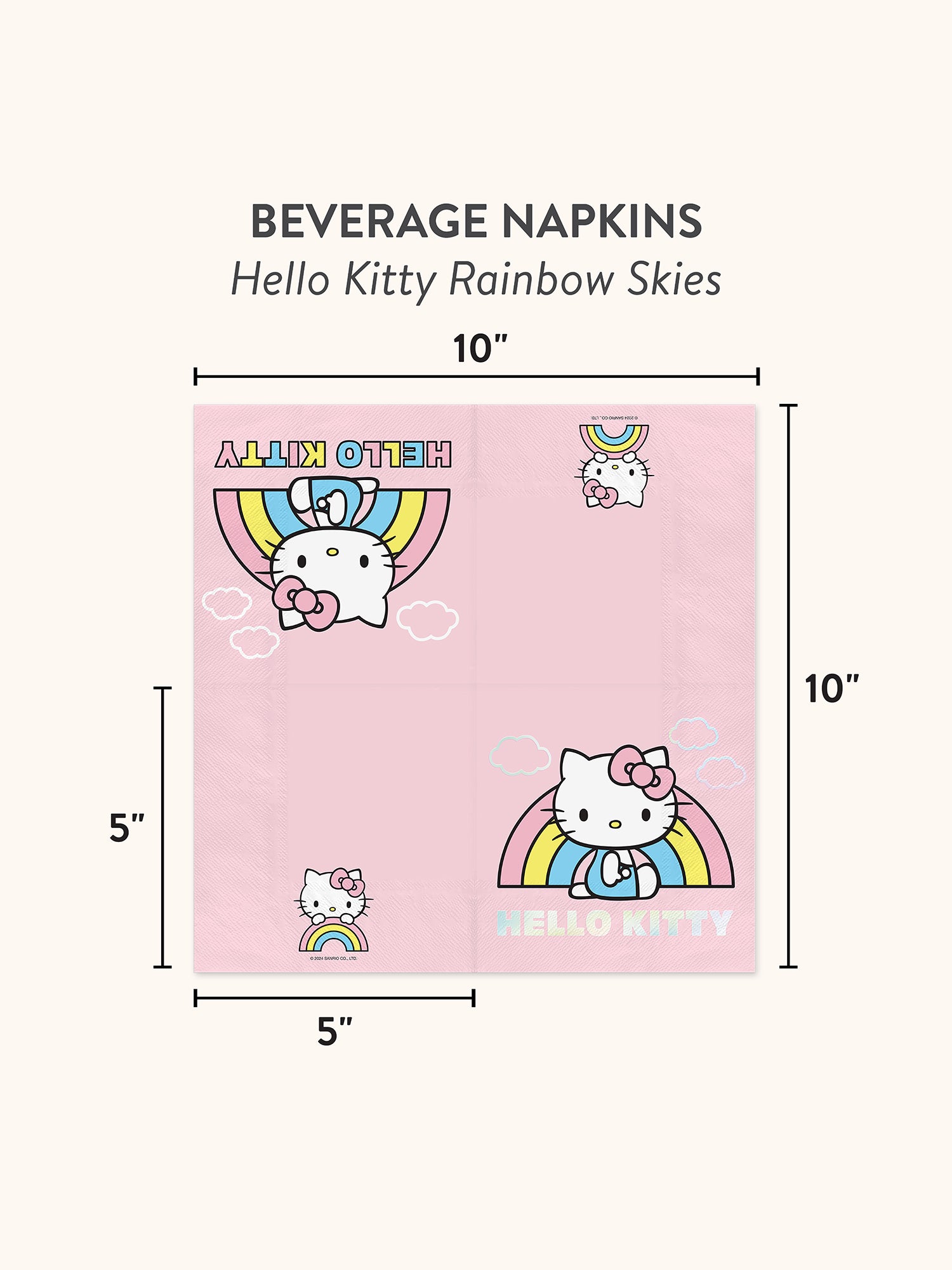 Hello Kitty Rainbow Skies Beverage Napkins - Thumbnail 3