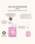 Squishmallows Patty Car Air Fresheners - Mooody Strawberry Swirl