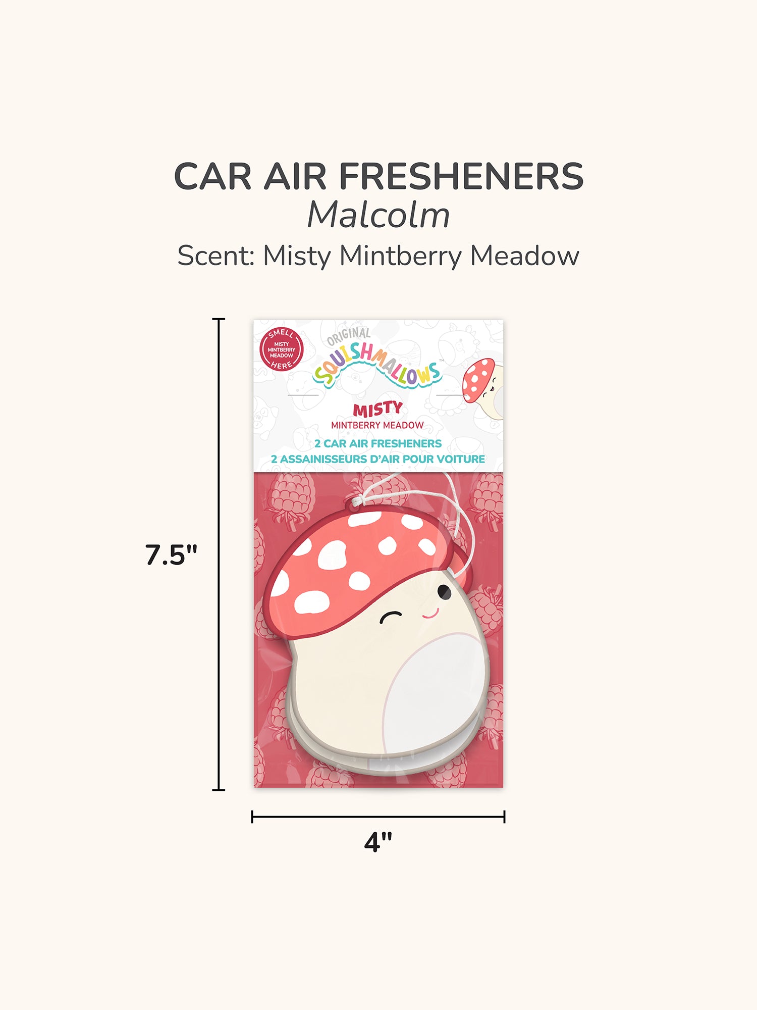 Squishmallows Malcom Car Air Fresheners - Misty Mintberry Meadow