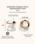 Squishmallows Cam Candle with Squishy Puff - Purrrfect Maple Donut