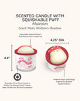 Squishmallows Malcolm Candle with Squishy Puff - Misty Mintberry Meadow