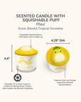 Squishmallows Maui Candle with Squishy Puff - Blissful Tropical Smoothie