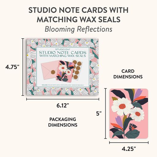 Blooming Reflections Note Card Set with Wax Seal