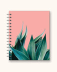 Agave on Coral Tabbed Spiral Notebook