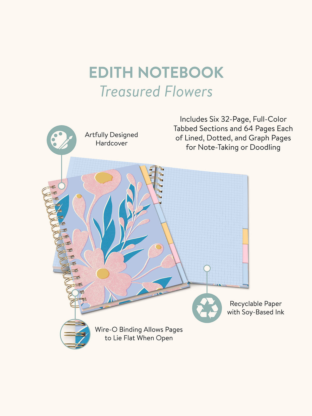 Treasured Flowers Edith Notebook