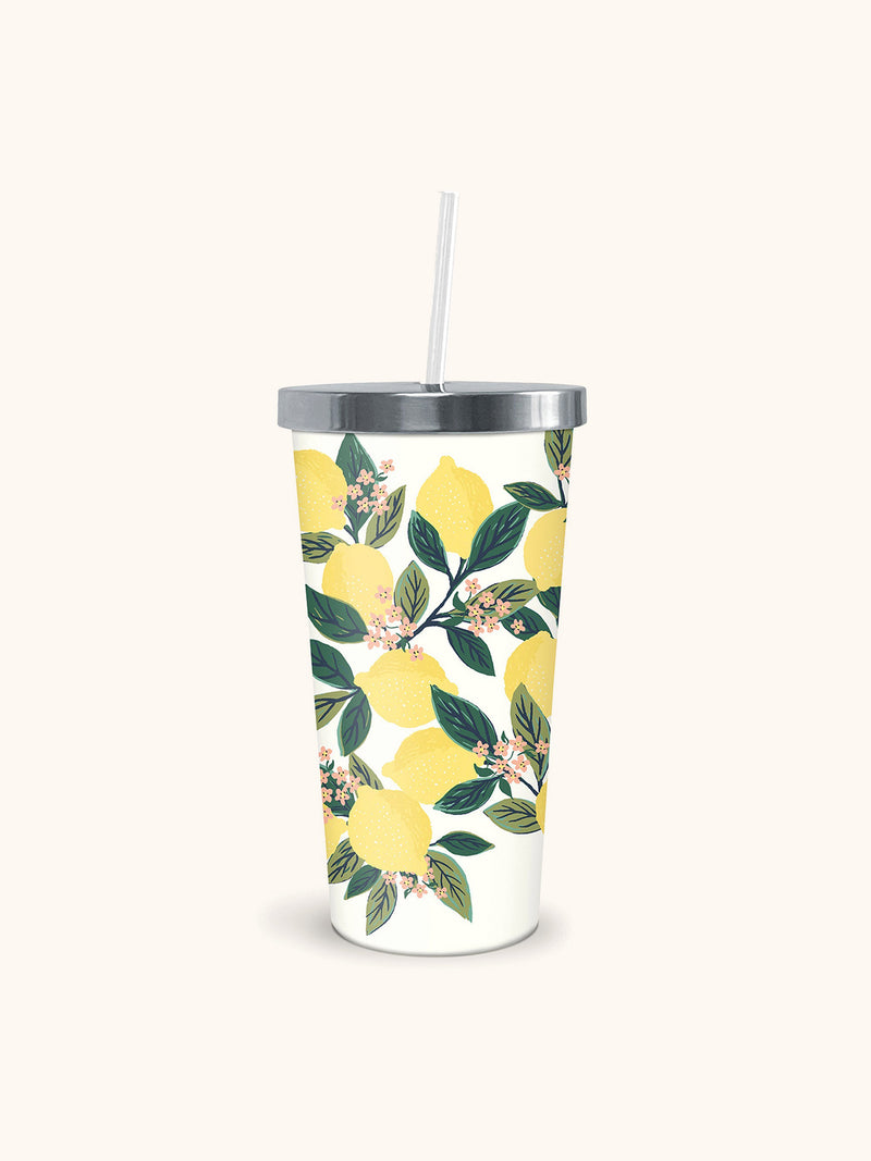 Studio Oh! Yellow Lemon Tree 17-oz. Insulated Stainless Steel Tumbler One-Size