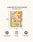 Bold Blossoms Undated Tri-Tab Planner