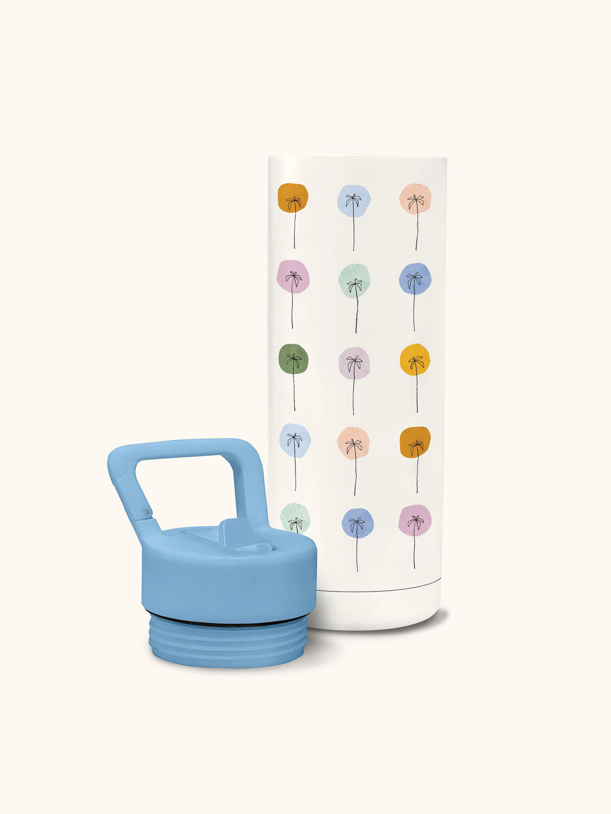 Dotted Palms Snap-Hook Water Bottle with Straw