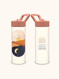 Sunrise Moon Snap-Hook Water Bottle with Straw