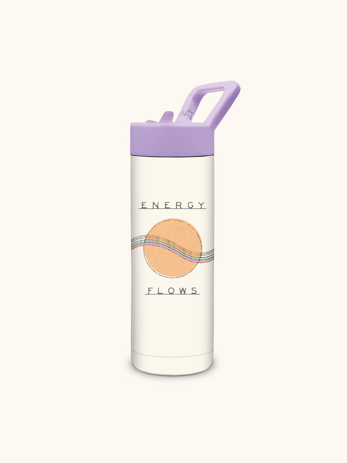 Energy Flows Snap-Hook Water Bottle with Straw