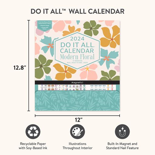 2024 Modern Floral Do It All Wall Calendar