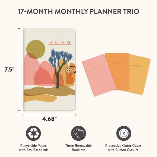 2024 Desert Moonrise Monthly Planner Trio